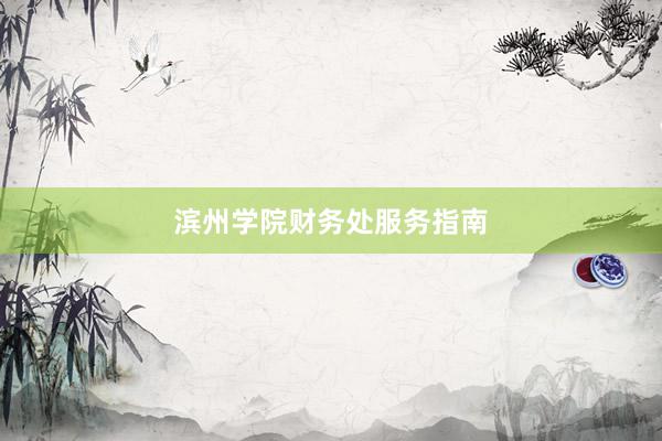 滨州学院财务处服务指南